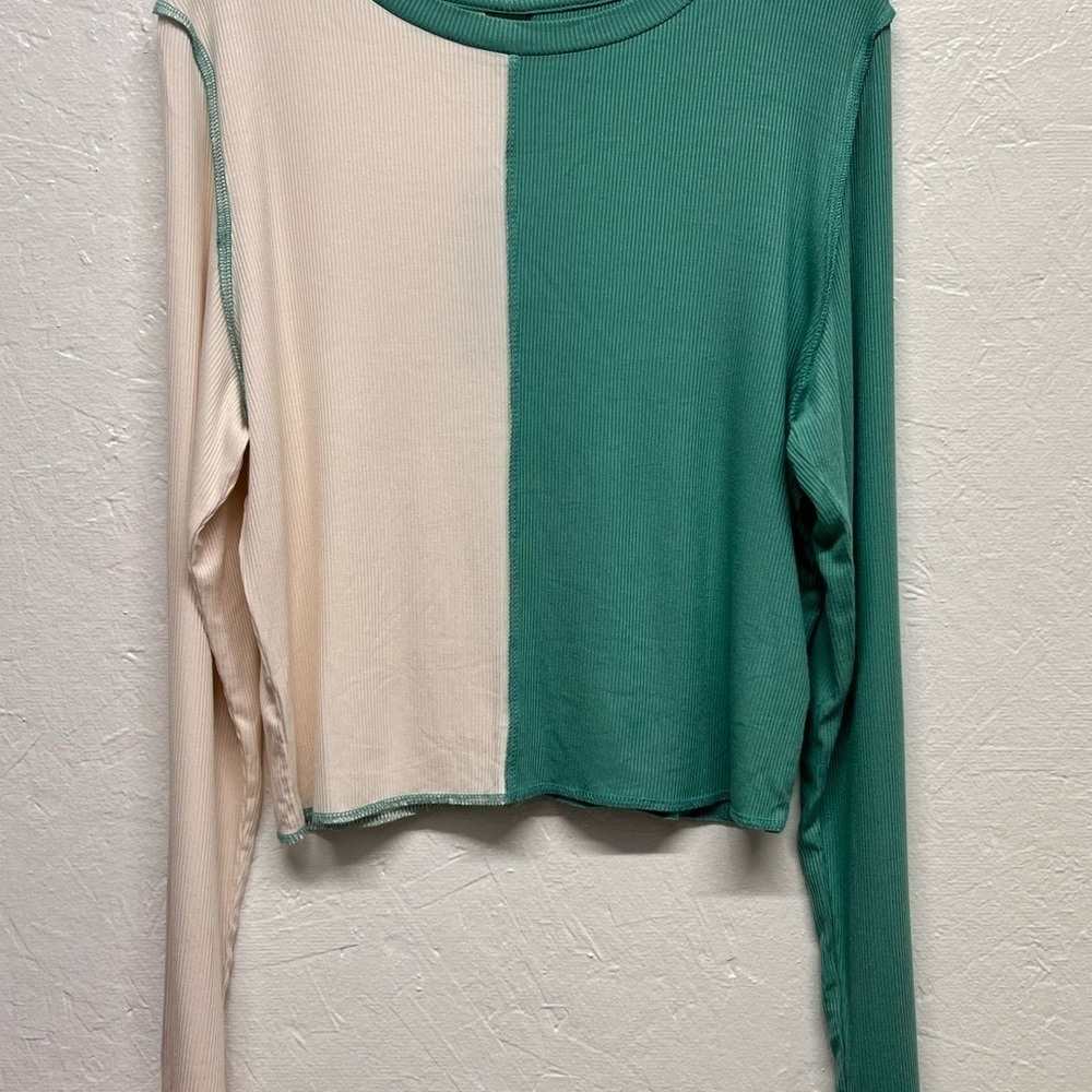 Women’s long sleeve ribbed/Spliced T shirt - Picture 4 of 9
